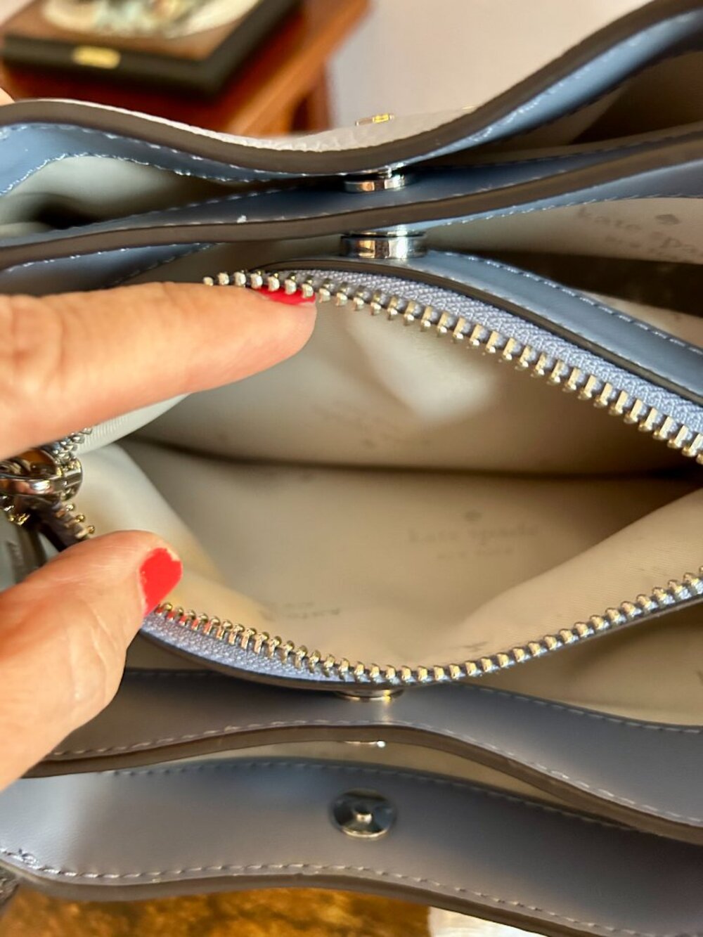 Kate Spade Small Dumpling Satchel in Two Tone Blue - Picture 5 of 10